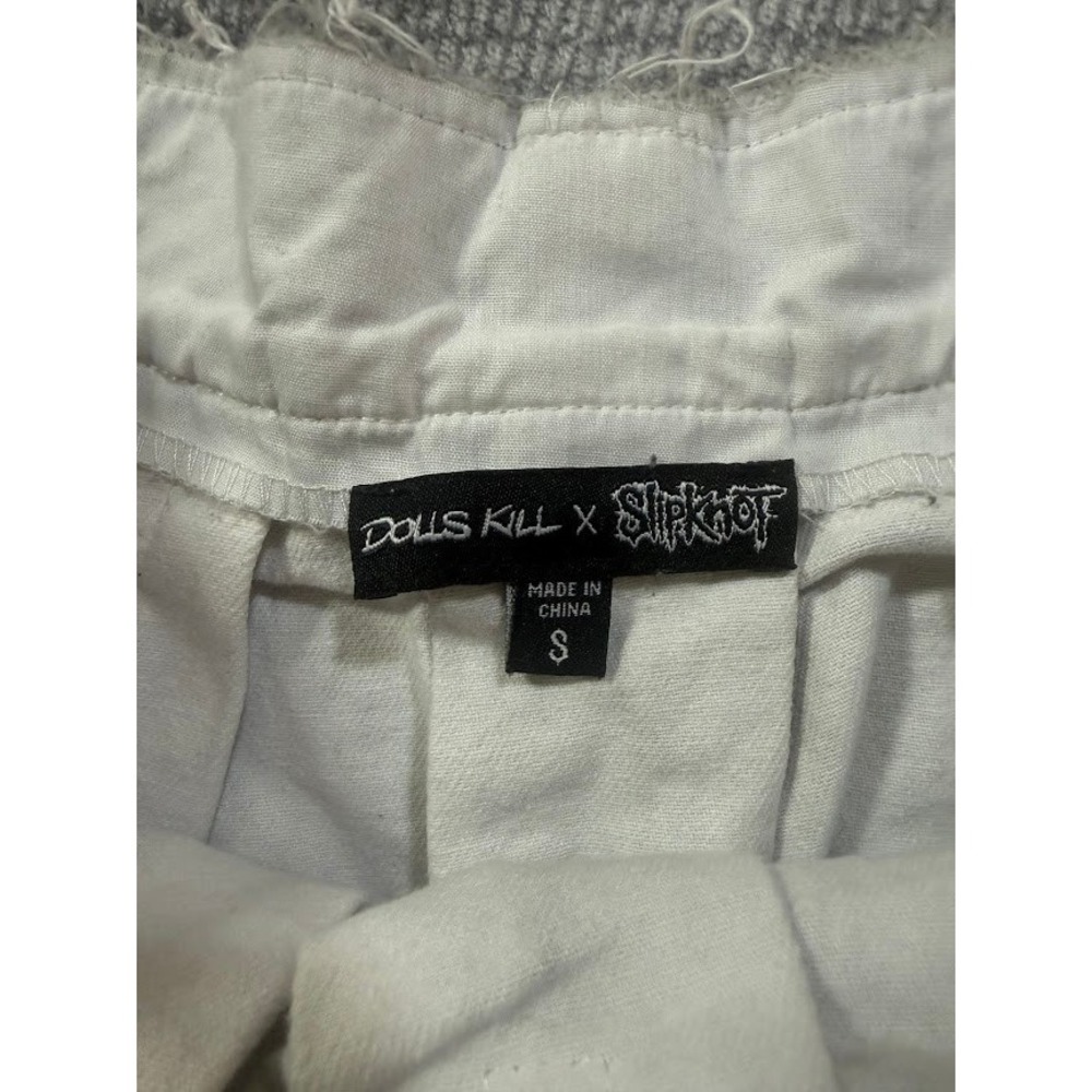 Dolls Kill x Slipknot Acid Wash Pleated Cargo Mini Skirt Grey White Small 28X10 - Picture 4 of 6